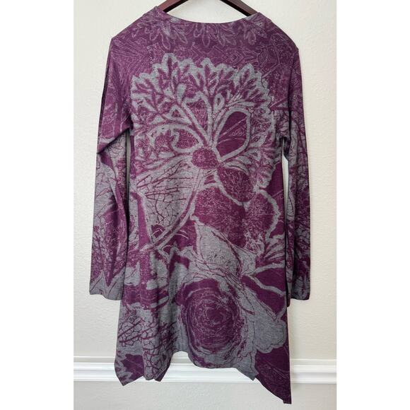 Soft Surroundings Purple Gray Floral Tunic Sweater Size XS NWT - Picture 2 of 5